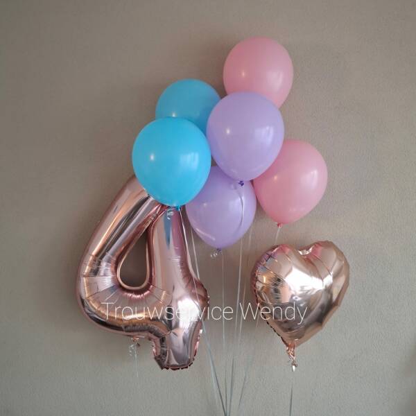"Roségouden Cijferballon gevuld met Helium" - Afbeelding 2